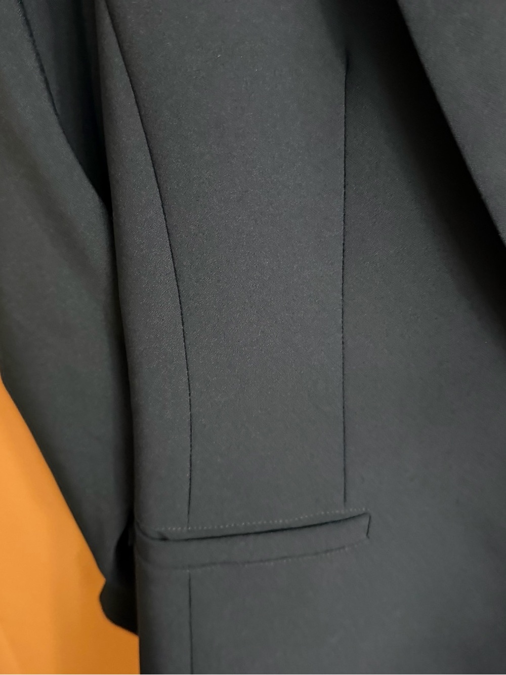 Skies Are Blue Teal Open-Front Blazer with Patterned Black-and-White Lining - Picture 3 of 9